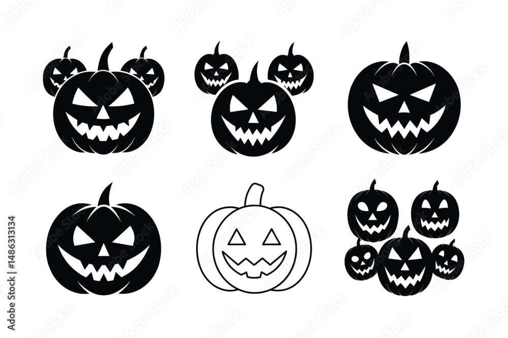 Mad Pumpkin Face Vector Isolated Mad Pumpkin Face Vector Isolated