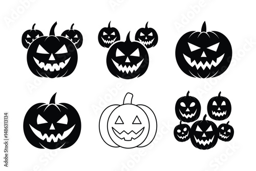 Mad Pumpkin Face Vector Isolated