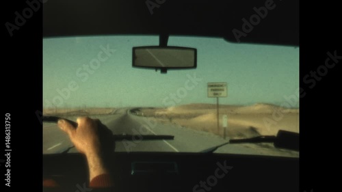 Driving Through the Desert 1968 - First person view from a car as it drives through a desesrt in Arizona, in 1968. 