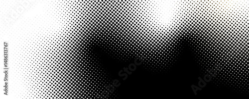 Basic halftone dots effect in black and white color. Black halftone gradient dot patterns background. dots modern vector design. Anime or manga style comic overlay. Vector graphic design textured art.