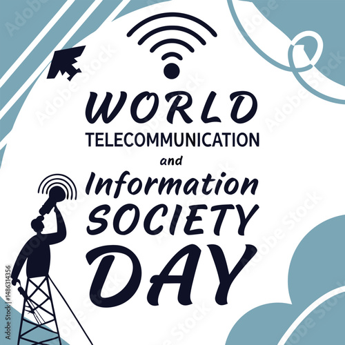 World Telecommunication and Information Society Day minimalist Vector Illustration