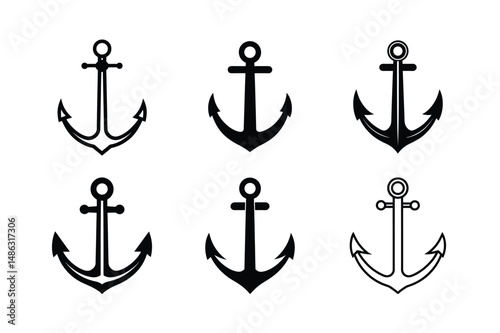Anchor Silhouette Vector Illustration Clear Cut
