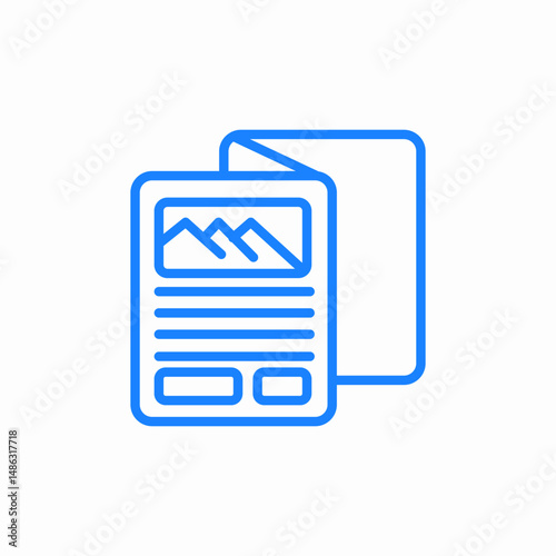 booklet flyer icon sign vector
