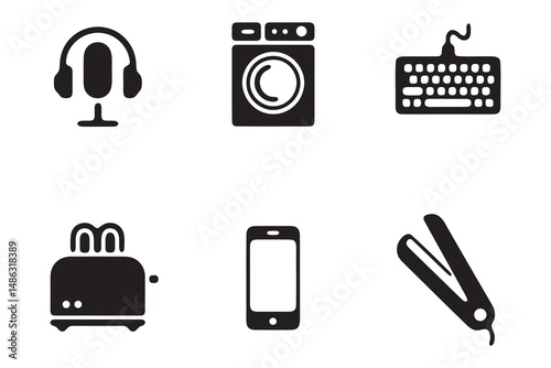 Simple Icons of Everyday Household and Personal Devices