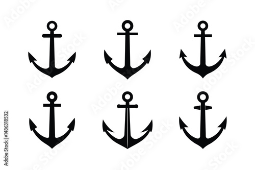 Anchor Silhouette Vector Illustration Simple Clean Design