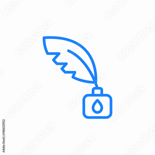 ink feather pen icon sign vector