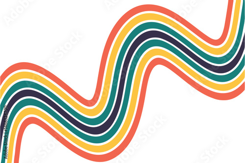 Abstract Lines with Color Gradient, Color gradient lines. Wavy rainbow gradient swirly shapes, colorful iridescent fluid dynamic Graphic Pattern.