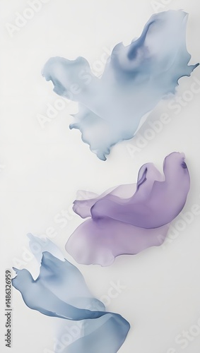 A delicate, misty watercolor effect in airy, translucent layers of blues and purples, softly drifting across the canvas.6