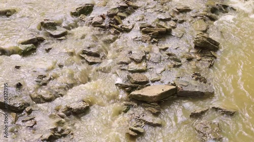 stream water over rocks