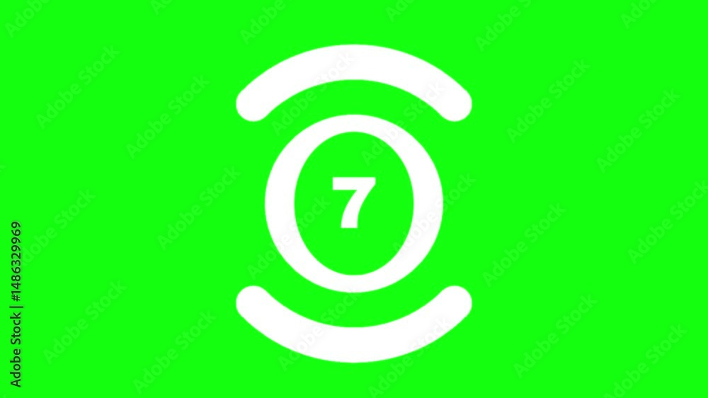 Countdown Number 7 Icon Animation on Green Screen for Timer Effects, Transition Graphics, and Video Overlays
Countdown Number 7 Icon Animation on Green Screen for Timer Effects, Transition Graphics, and Video Overlays