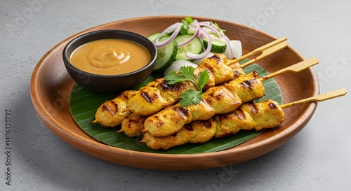 Thai Chicken Satay Skewers with Peanut Sauce