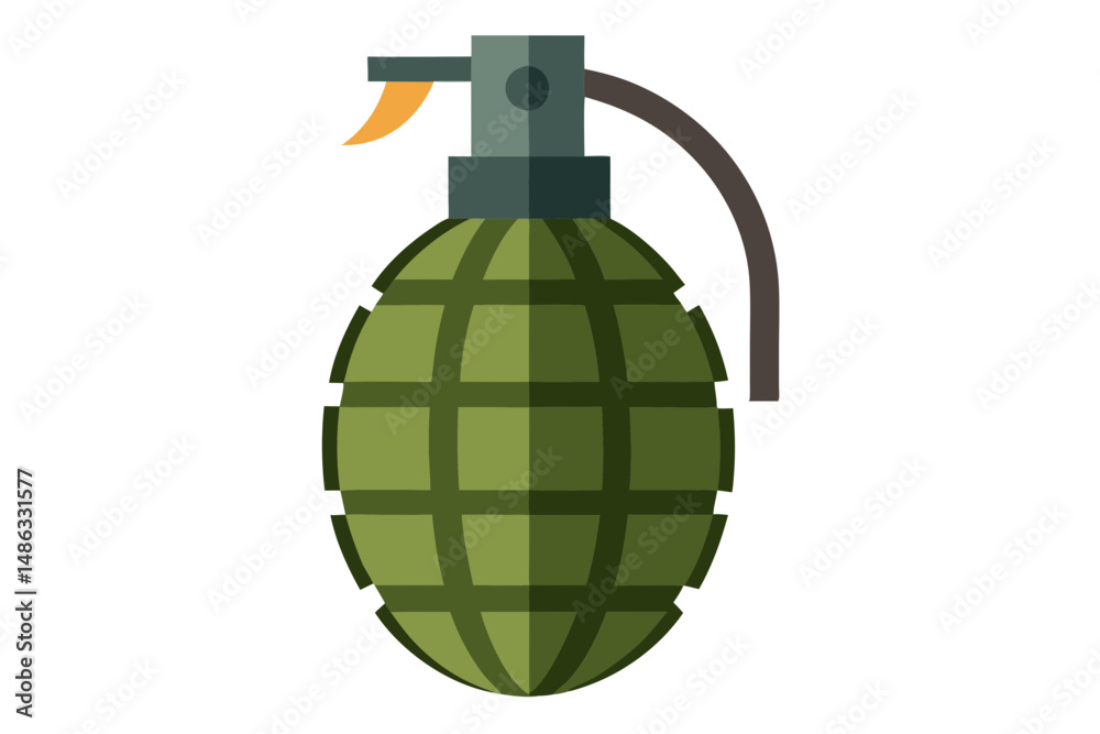 Fototapeta premium Cartoon hand grenade icon on white