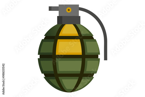 Hand grenade vector illustration in black