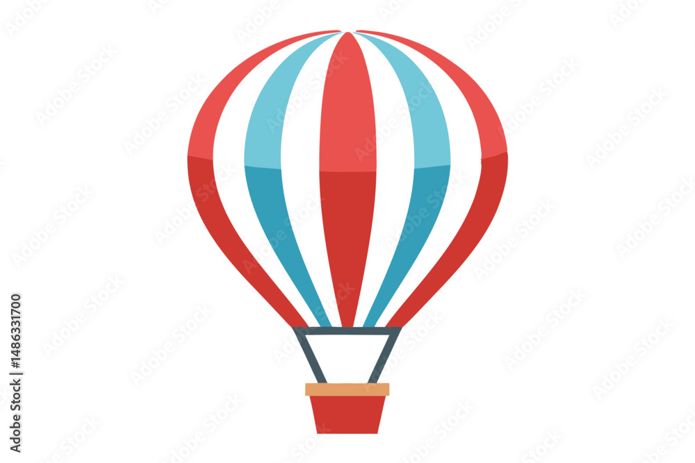 Fototapeta premium Hot air balloon flat icon isolated