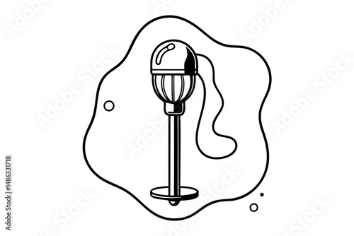 Immersion blender appliance vector drawing