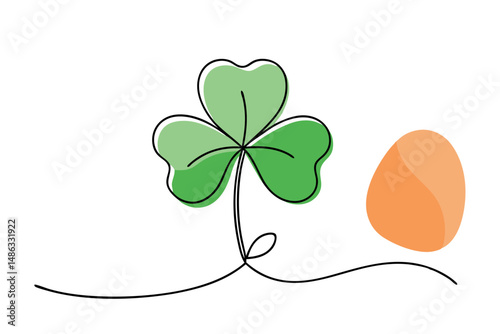 Clover leaf line drawing illustration