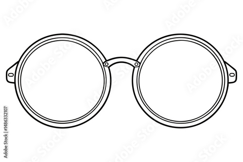 Vintage round glasses sketch vector