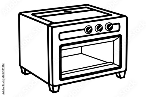 Kitchen oven icon line sketch