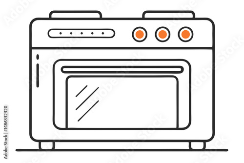 Oven appliance vector art on white