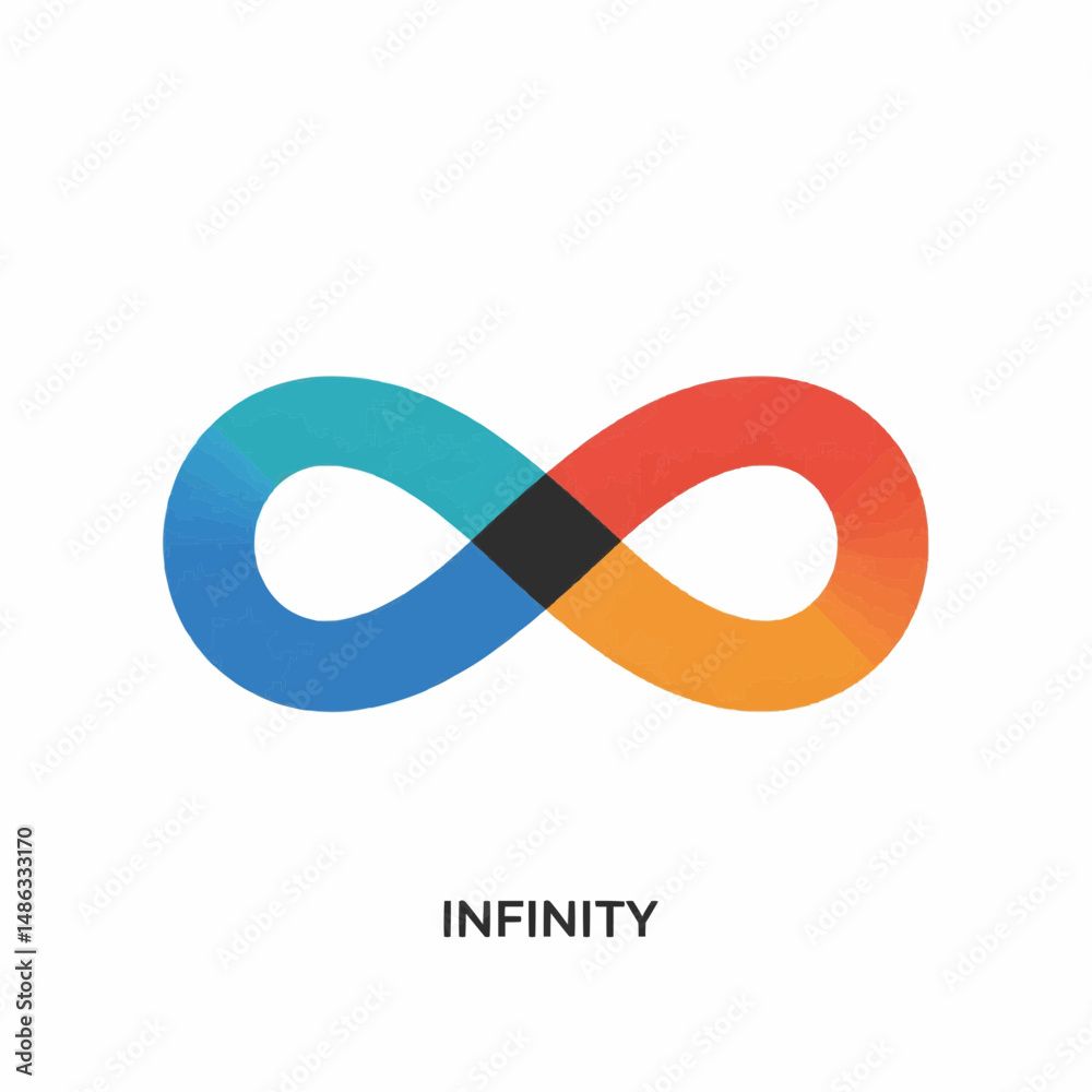 Obraz premium An elegant infinity symbol with a seamless design and blended colors, conveying a message of eternity and limitless possibilities
