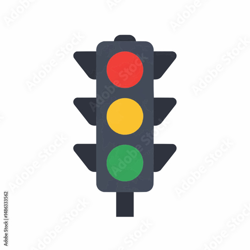 A traffic light shows signals