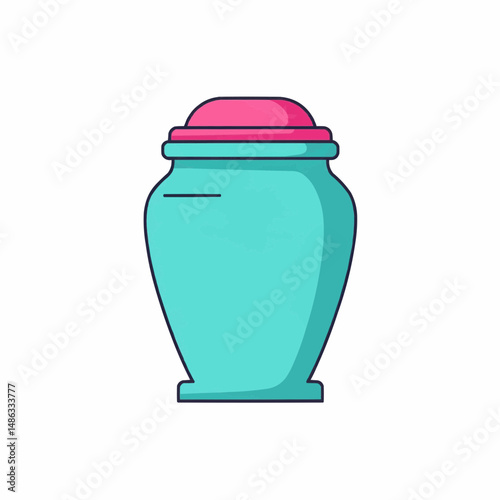 urn with a pink lid, symbolizing remembrance. A somber yet respectful image.