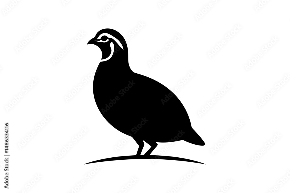 Obraz premium Quail bird silhouette vector image illustration