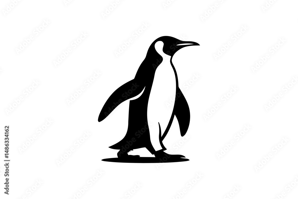 Obraz premium Penguin silhouette vector antarctic bird illustration
