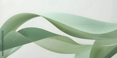 A soft, flowing gradient of green hues, resembling the peaceful movement of leaves in a bonsai garden.4
