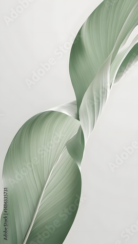 A soft, flowing gradient of green hues, resembling the peaceful movement of leaves in a bonsai garden.10