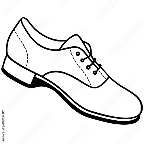 Ballet Slippers Silhouette Vector on White Background