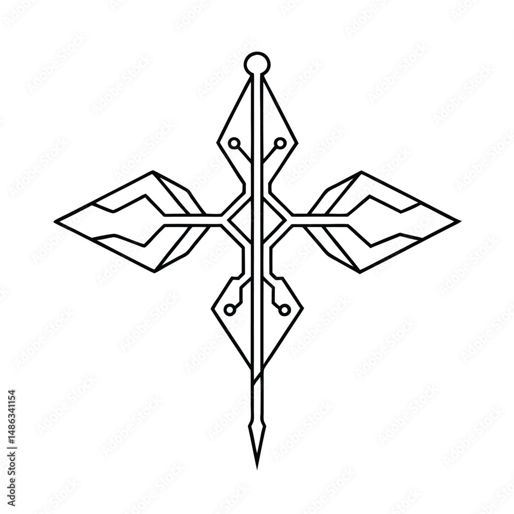vector illustration of an abstract cross