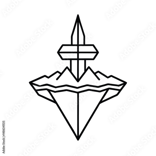 vector illustration of a star with ribbon