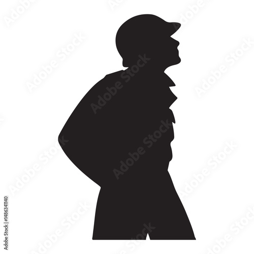 Army commander icon silhouette vector flat illustration design.