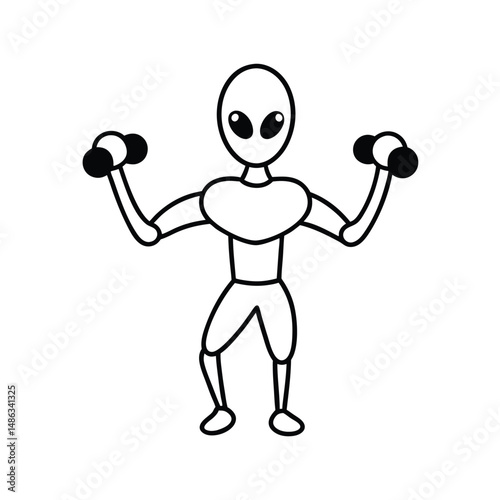 Alien Training With Anti Gravity Dumbbells