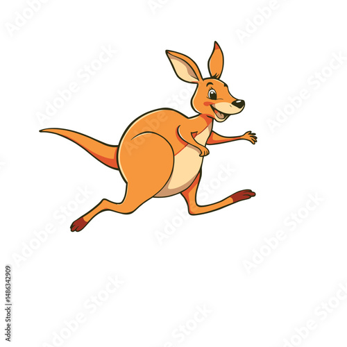 Fun and Colorful Kangaroo Sticker Vector Design for Kids