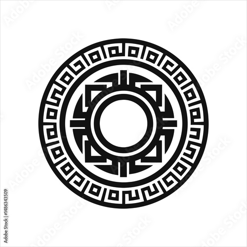  Greek Versace Pattern Silhouette Vector Art Illustration