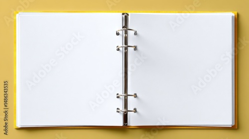 Wallpaper Mural Open yellow binder with blank white pages Torontodigital.ca