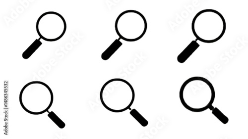 Search icon. Magnifying glass icon, vector magnifier or loupe sign