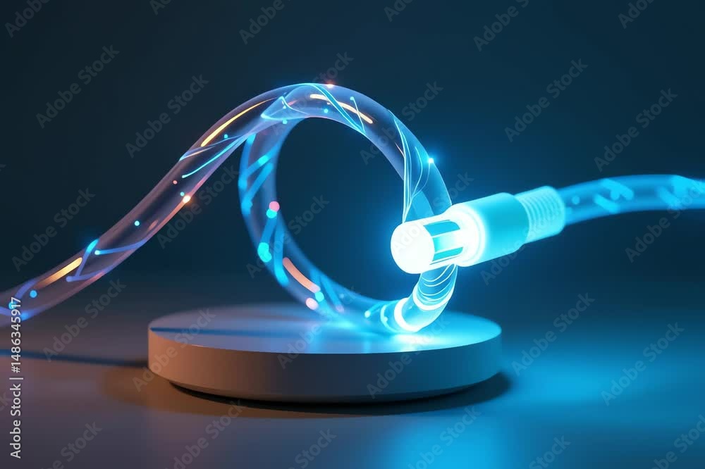 blue cable connected charging station