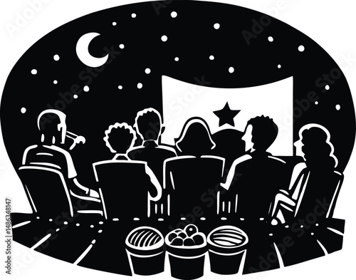 Outdoor Movie Night Silhouette
