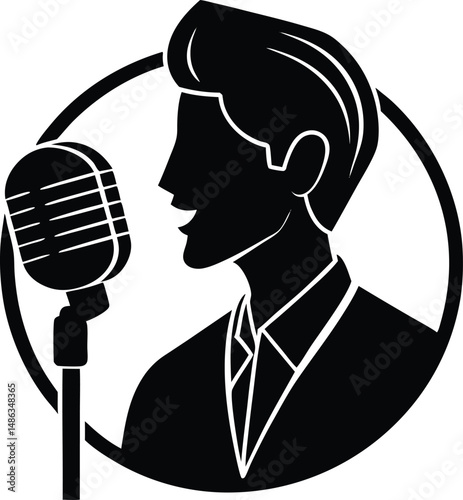Podcast Host at Mic Silhouette
