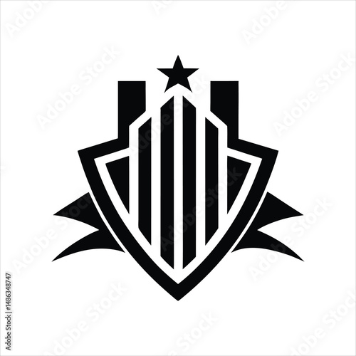 Modern Elegant Finance Logo Icons Silhouette Vector Illustration