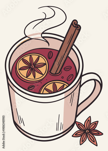 hot chocolate with cinnamon sticks
