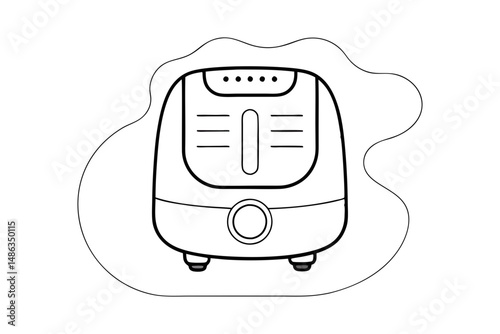 modern air fryer vector graphic on white