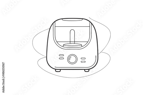 clean air fryer vector line drawing