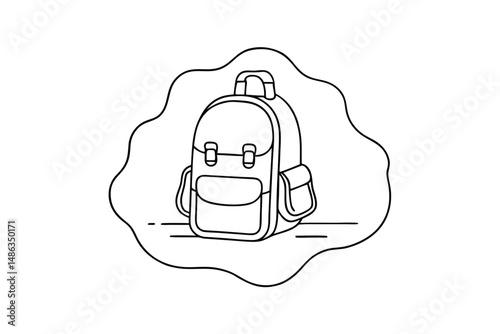 school backpack vector simple outline