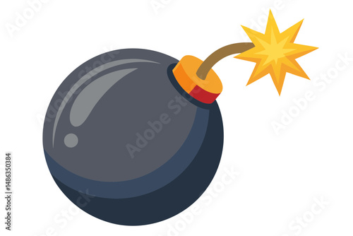bomb icon vector clean design flat style