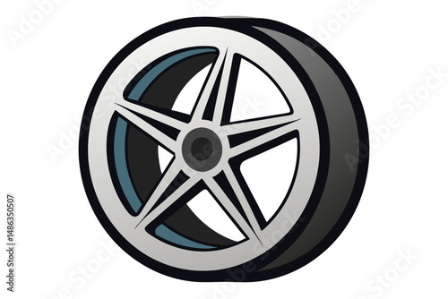 car wheel vector icon clean design