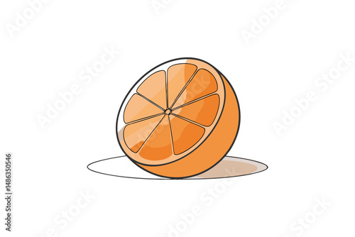 clementine fruit vector with slice illustration